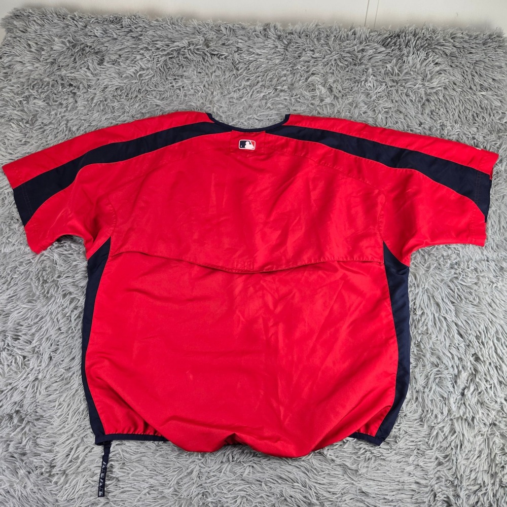 Majestic Boston Red Sox MLB Batting Jacket Mens Medium Red‎ Navy AJ754 Pullover - Picture 5 of 8